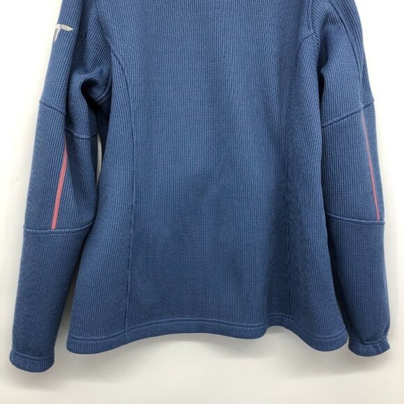 Columbia Titanium periwinkle blue coral trim waffle knit zippered jacket LG - Picture 12 of 16
